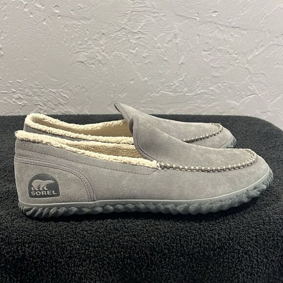 🔥🔥SOREL “DUDE MOC” Gray Suede Slippers Slip-On Loafers - Men Sz 12 - EXCELLENT - Picture 4 of 12
